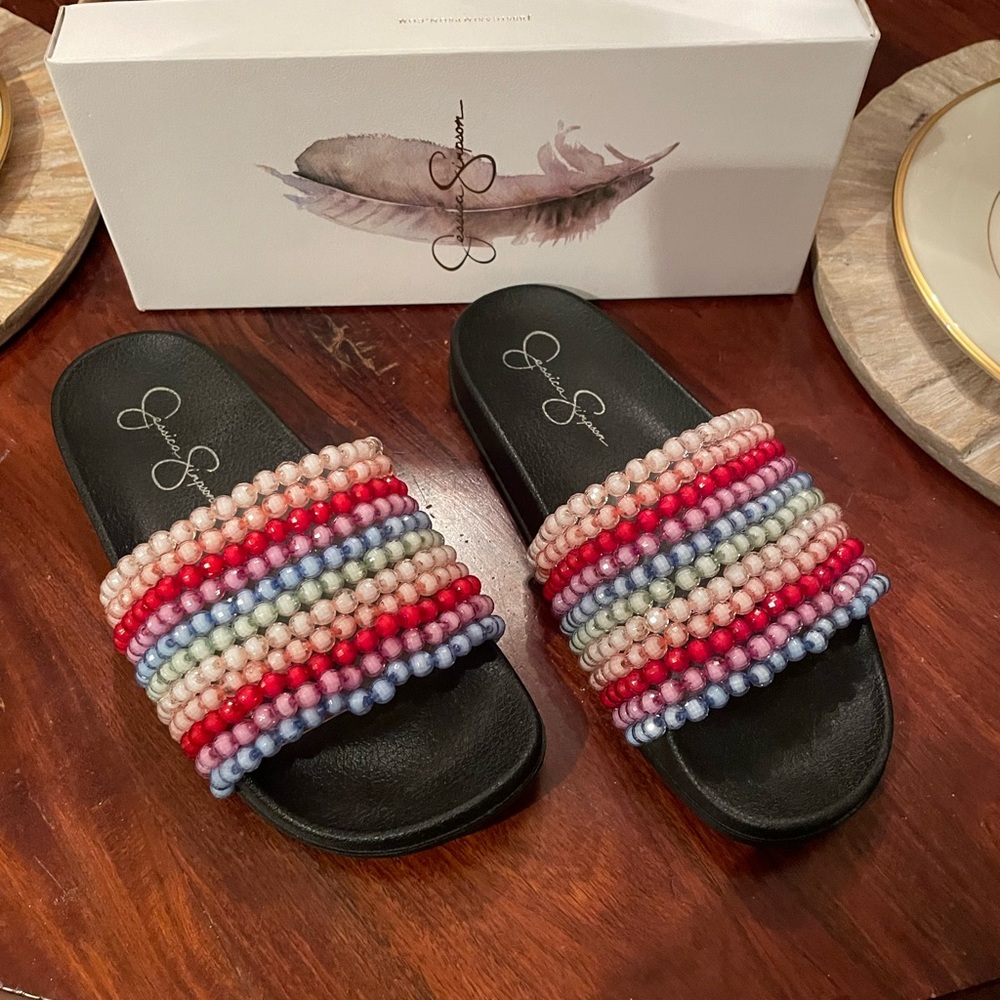 Jessica Simpson slides Jeweled Size 7 Beautiful!!!
